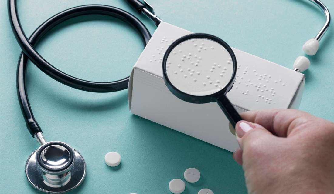 Etykieta z nadrukiem Braille'a